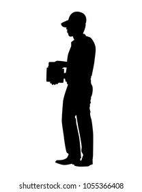 Delivery man silhouette vector