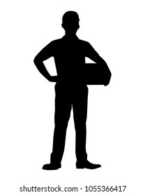 Delivery man silhouette vector