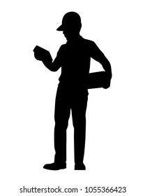 Delivery man silhouette vector