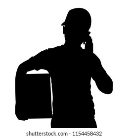 Delivery man silhouette vector. Person concept.