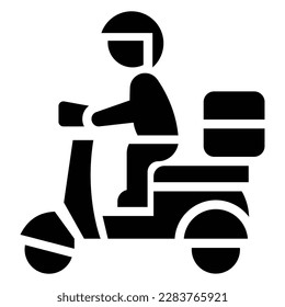 delivery man solid icon illustration vector graphic
