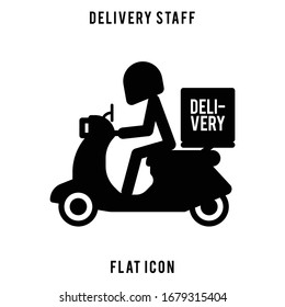 Delivery man. Delivery Staff. Driver. biker. Flat icon design
