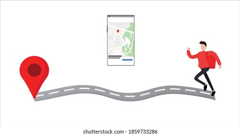 the delivery man takes the food to the destination