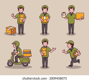 delivery man vector collection. delivery express service 