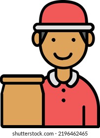 delivery man vector concept on white background. isolated illustration icon