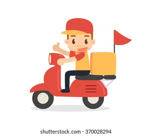 Delivery man. Vector flat design.