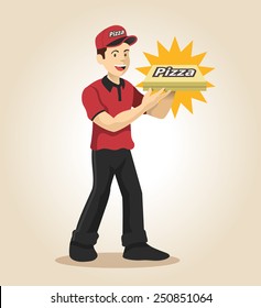 Delivery man. Vector flat illustration