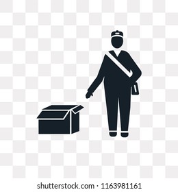 Delivery Man vector icon isolated on transparent background, Delivery Man logo concept