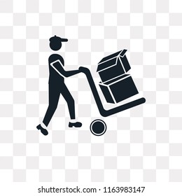 Delivery Man vector icon isolated on transparent background, Delivery Man logo concept