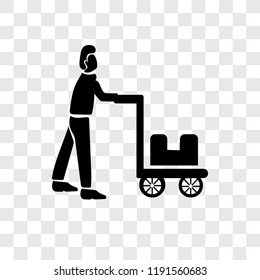 Delivery man vector icon isolated on transparent background, Delivery man transparency logo concept