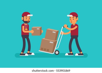 Delivery Man Vector Illustration Stock Vector (Royalty Free) 553901869 ...