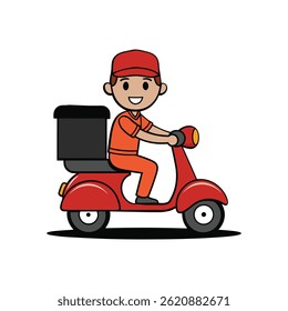 Delivery man vector illustration icon