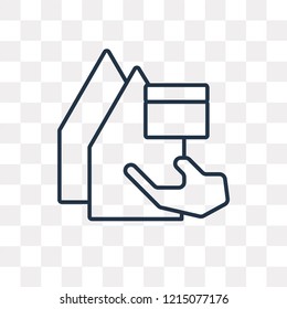 Delivery Man vector outline icon isolated on transparent background, high quality linear Delivery Man transparency concept can be used web and mobile