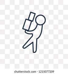 Delivery Man vector outline icon isolated on transparent background, high quality linear Delivery Man transparency concept can be used web and mobile