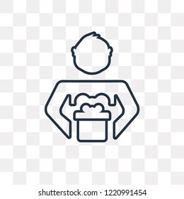 Delivery man vector outline icon isolated on transparent background, high quality linear Delivery man transparency concept can be used web and mobile