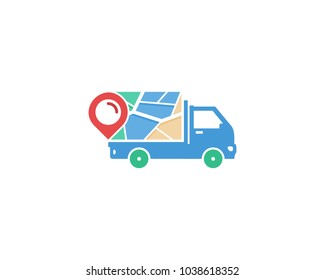 Delivery Map Icon Logo Design Element