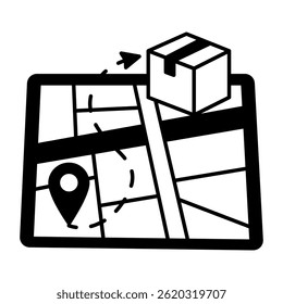 Ilustración del mapa de entrega en estilo doodle
