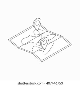 Delivery map location pin icon, isometric 3d style