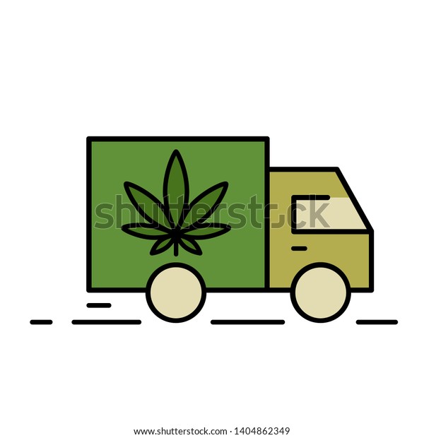 Delivery
marijuana. Illustration of a delivery truck icon with a marijuana
leaf. Drug consumption, marijuana use. Marijuana Legalization.
Vector illustration on white
background.