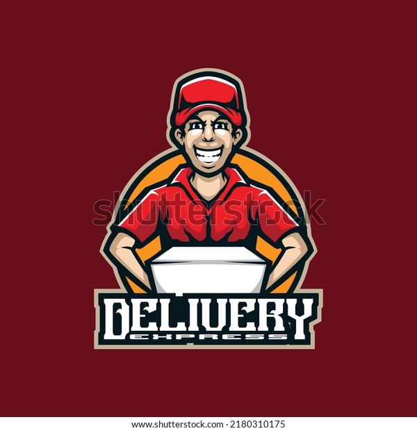 Delivery mascot logo design vector with\
modern illustration concept style for badge, emblem and t shirt\
printing. Express delivery\
illustration.