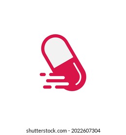 delivery medicine, capsule pill logo template vector icon
