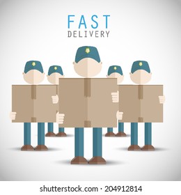 Delivery men holding packages