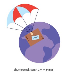 delivery of merchandise around the world vector illustration desing