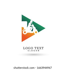 Delivery & Messenger Motorbike Logo. Symbol & Icon Vector Template.