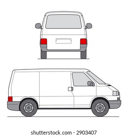 Delivery Mini Van - Layout for presentation - vector