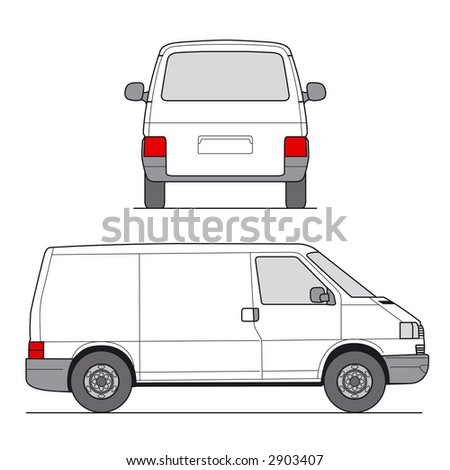 Delivery Mini Van - Layout for presentation - vector