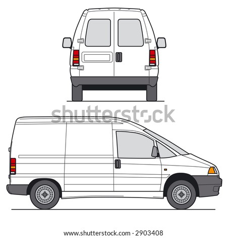 Delivery Mini Van - Layout for presentation - vector