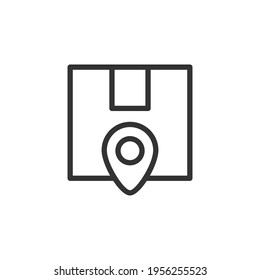 Delivery minimal line icon. Web stroke symbol design. Delivery sign isolated on a white background. Premium line icon.
