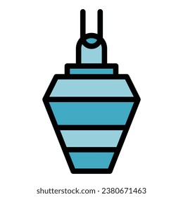 Vector de contorno de icono del mezclador de entrega. Cemento de hormigón. Mezcla de color de la herramienta