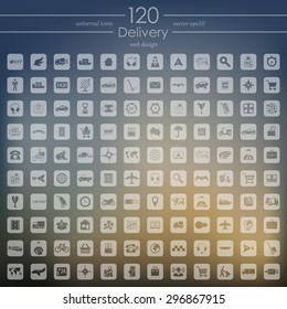 delivery modern icons for mobile interface on blurred background