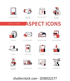 Delivery - modern line design style icon set