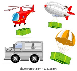 delivery of money. vector illustration