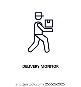delivery monitor outline icon.  Thin line icon from delivery and logistic collection. Editable vector isolated on white background
