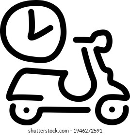 delivery moto scooter vector icon