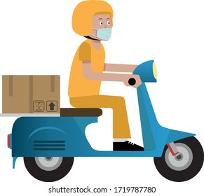 Delivery motor package courier mask