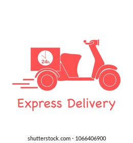 Delivery motorbike. Fast and convenient shipping. Free delivery.