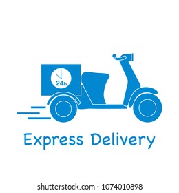 Delivery motorbike. Fast and convenient shipping. Free delivery.