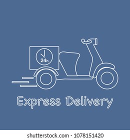Delivery motorbike. Fast and convenient shipping. Free delivery.