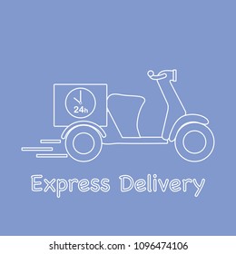 Delivery motorbike. Fast and convenient shipping. Free delivery.