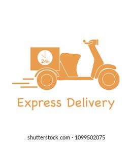 Delivery motorbike. Fast and convenient shipping. Free delivery.