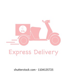 Delivery motorbike. Fast and convenient shipping. Free delivery.