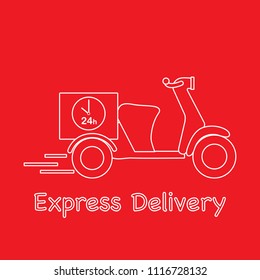 Delivery motorbike. Fast and convenient shipping. Free delivery.