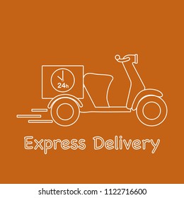 Delivery motorbike. Fast and convenient shipping. Free delivery.