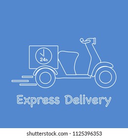Delivery motorbike. Fast and convenient shipping. Free delivery.