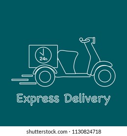 Delivery motorbike. Fast and convenient shipping. Free delivery.