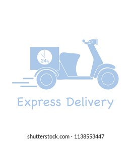 Delivery motorbike. Fast and convenient shipping. Free delivery.